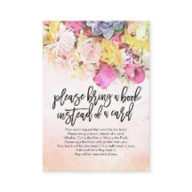 Chá de fraldas Traga um livro em vez de um cartão