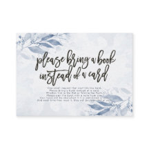 Chá de fraldas Traga um livro em vez de um cartão