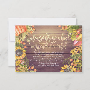 Chá de fraldas Traga um livro em vez de um cartão