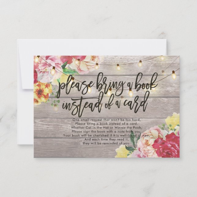 Chá de fraldas Traga um livro em vez de um cartão (Frente)