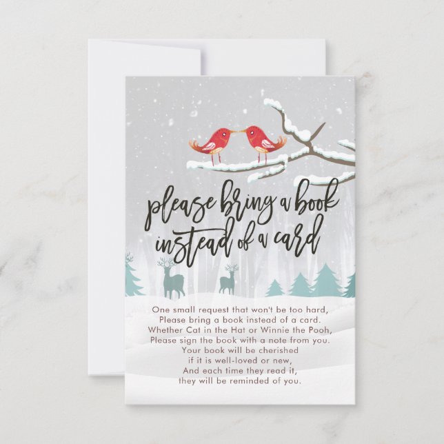 Chá de fraldas Traga um livro em vez de um cartão (Frente)