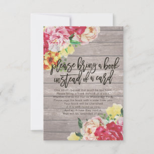 Chá de fraldas Traga um livro em vez de um cartão