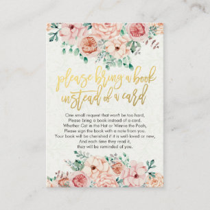 Chá de fraldas Traga um livro em vez de um cartão