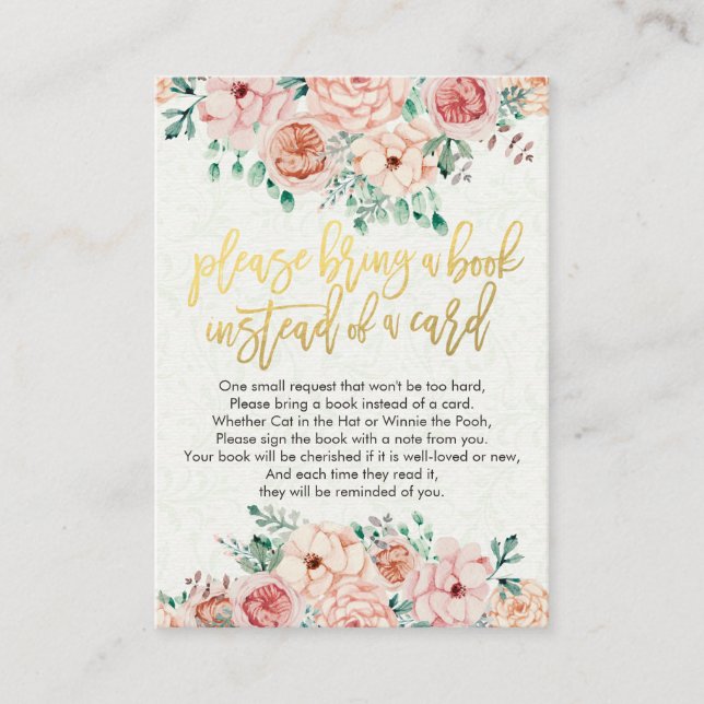 Chá de fraldas Traga um livro em vez de um cartão (Frente)