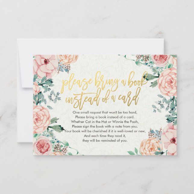 Chá de fraldas Traga um livro em vez de um cartão (Frente)