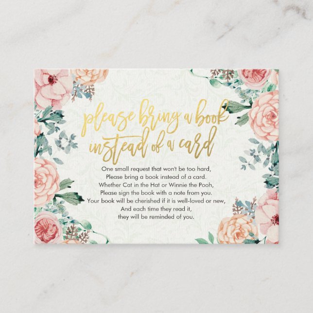 Chá de fraldas Traga um livro em vez de um cartão (Frente)