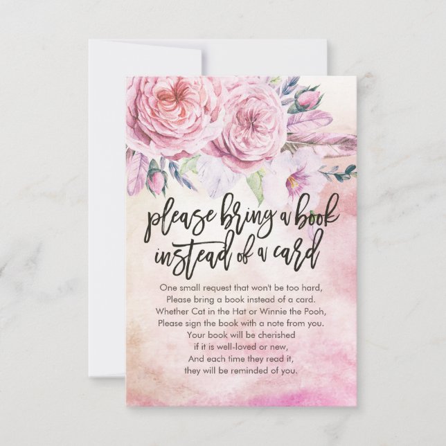 Chá de fraldas Traga um livro em vez de um cartão (Frente)