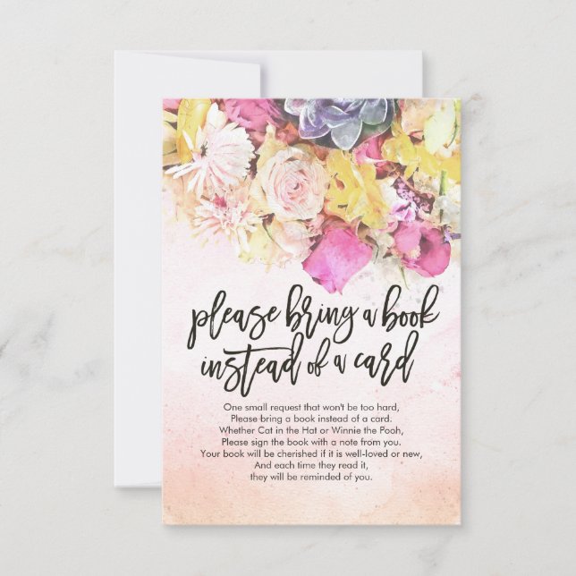 Chá de fraldas Traga um livro em vez de um cartão (Frente)