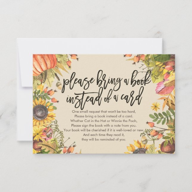 Chá de fraldas Traga um livro em vez de um cartão (Frente)