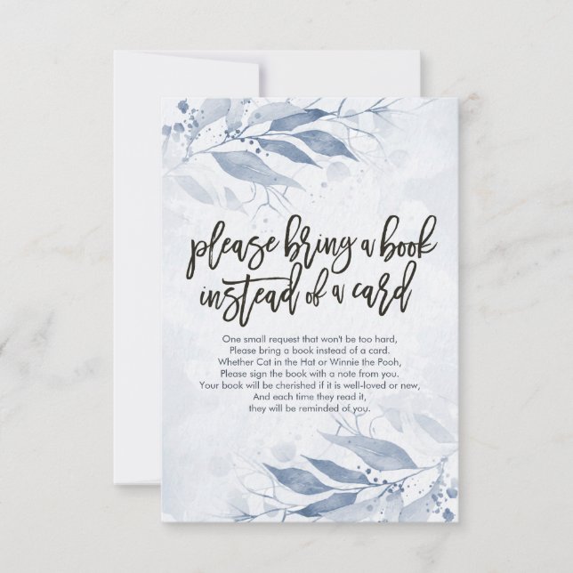 Chá de fraldas Traga um livro em vez de um cartão (Frente)