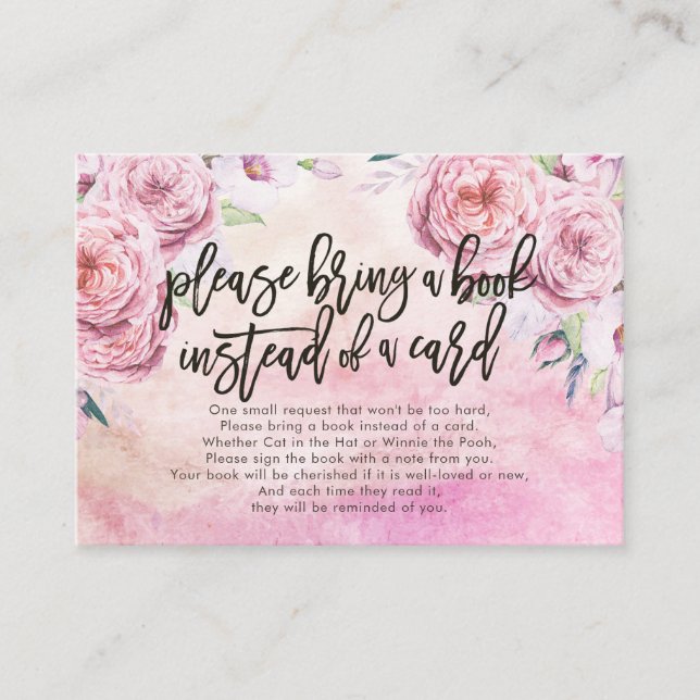 Chá de fraldas Traga um livro em vez de um cartão (Frente)