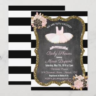 Chá de fraldas Tutu Animado Convite