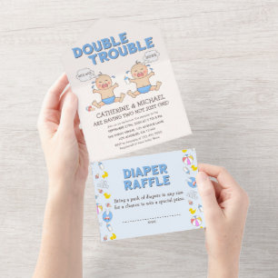 Chá de fraldas Twin Trouble Boys