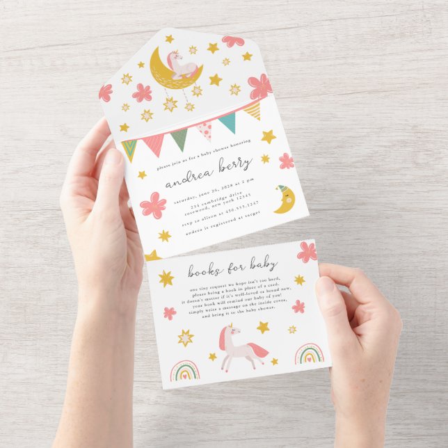 Chá de fraldas Unicorn rosa e Dourado (Tearaway)