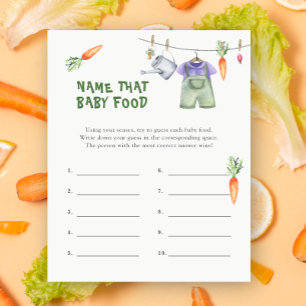 Chá de fraldas Veggie - Dê um nome a esse jogo de