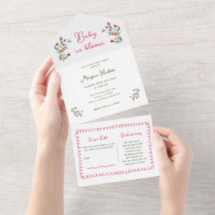 Chá de fraldas Vintage Floral Girl