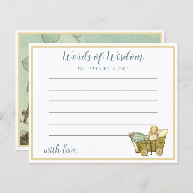 Chá de fraldas Vintage Moon e Stars (Frente/Verso)