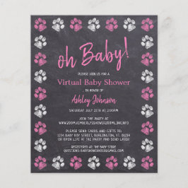 Chá de fraldas Virtual de Impressão de Moça Rosa d