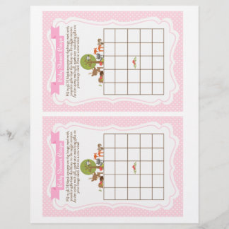 Chá de fraldas Woodland Bingo Jogo rosa, 2 a págin