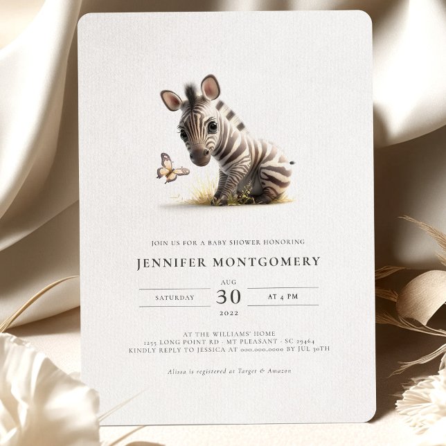 Chá de fraldas Zebra Sexo Convite Neutro (Criador carregado)