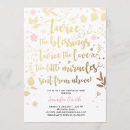 chá de Garota Rosa Dourada de Convite para Chás de