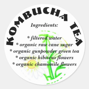 Chá de Kombucha - etiquetas feitas sob encomenda