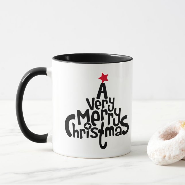 Chá de Natal feliz e caneca de café (Com Donut)