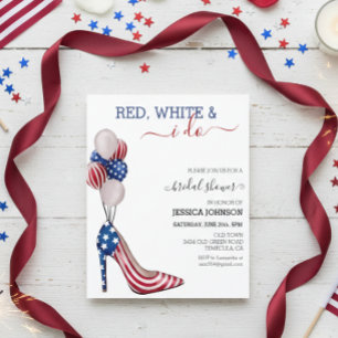Chá de Noiva 4 de Julho Vermelho Branco Azul
