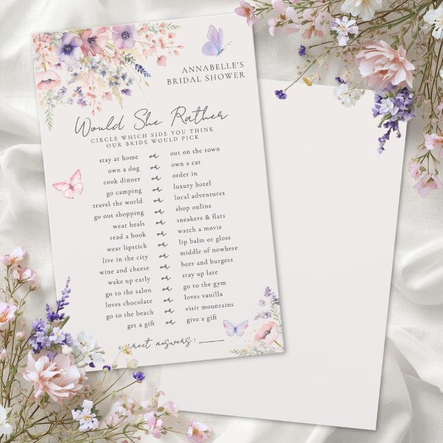 Chá de Noiva Borboleta Floral Would She Rather (Would She Rather Butterfly Floral Bridal Shower )