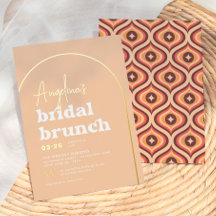Chá de Noiva Brunch Arco Retro Mid Mod Ouro Real