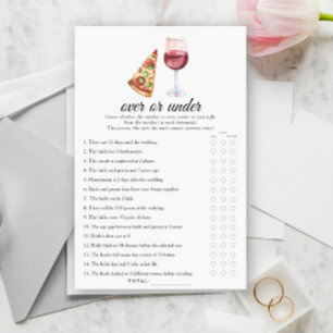 Chá de noiva com vinho e pizza - Jogo de sobre ou