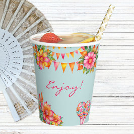 Chá de Noiva de Festa Mexicana Floral Rosa