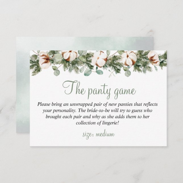 Chá de Noiva de Inverno de Pinheiro O cartão do jo (Frente/Verso)