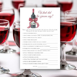 Chá de noiva de vinho O que o noivo disse