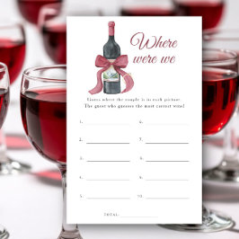 Chá de noiva de Vino Jogo de onde estávamos