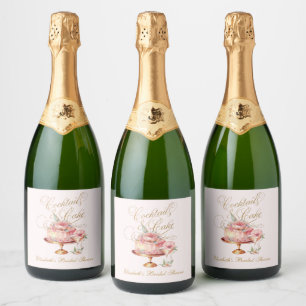 Chá de Noiva Elegante com Coquetéis Rosa e Bolo