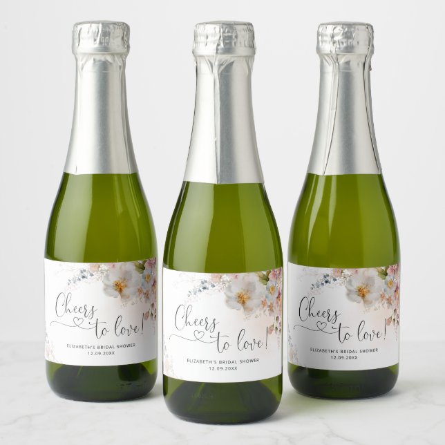 Chá de Noiva Elegante com Flores Silvestres Vinho  (Garrafas)