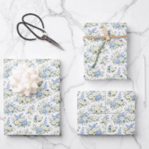Chá de Noiva Florais Creme Azul Empoeirado Casamen