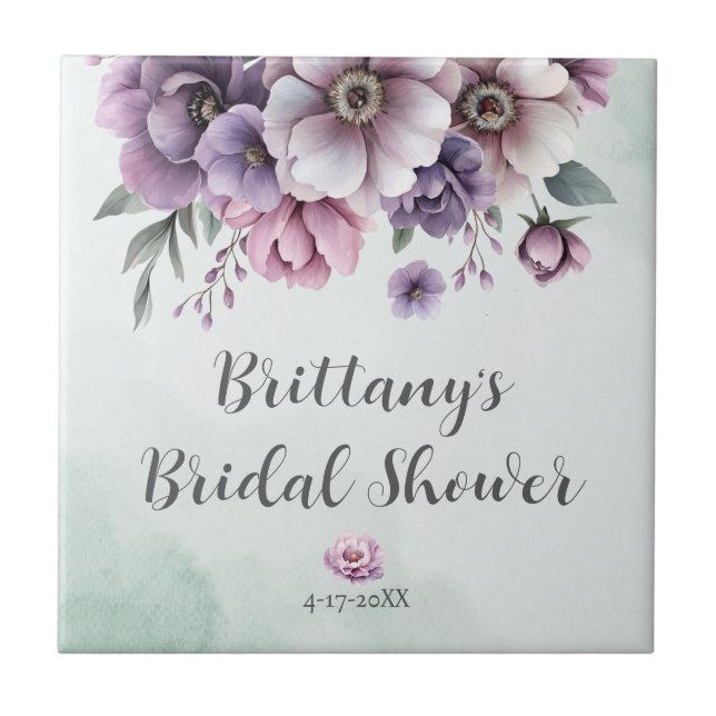 Chá de Noiva Lavanda & Verde Floral (Frente)