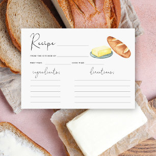 Chá de noiva Manteiga Juntos - Cartão de receita