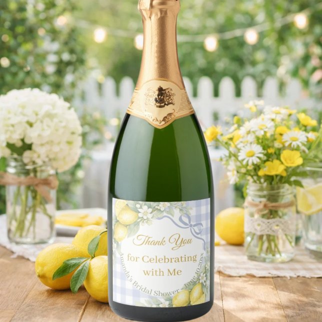 Chá de Noiva Obrigada Xadrez Azul Limões (Criador carregado)