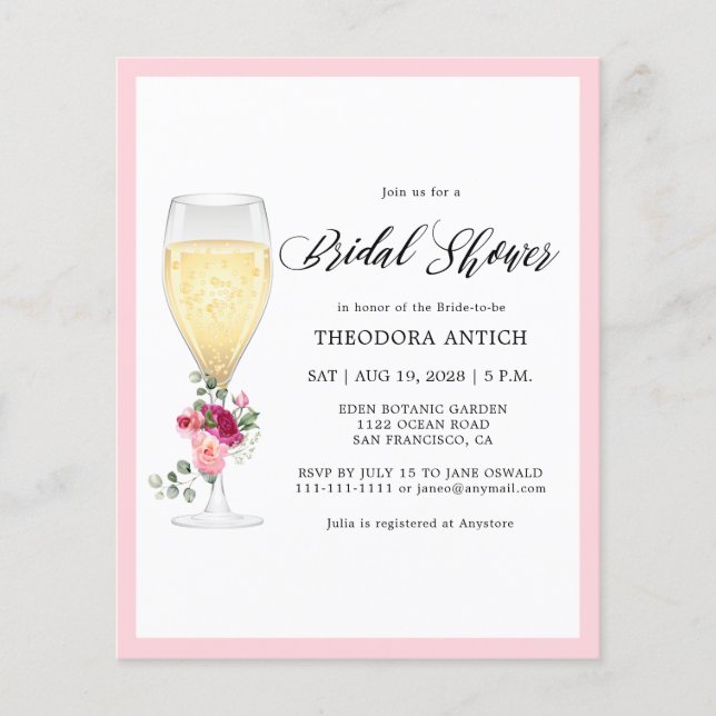 Chá de Noiva Romântico com Flores e Orçamento Limi (Frente)