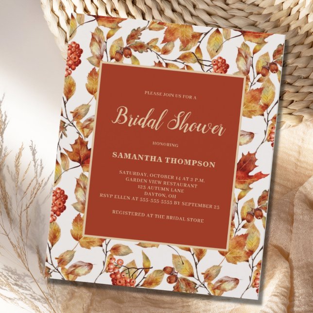 Chá de Noiva Rústico Terracota Folha Orçamento  (Criador carregado)