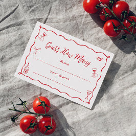 Chá de Noiva That's Amore Adivinhe Quantos Cartão