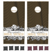 Chá de Noiva Vintage e Luxo Moderno Preto e Dourad