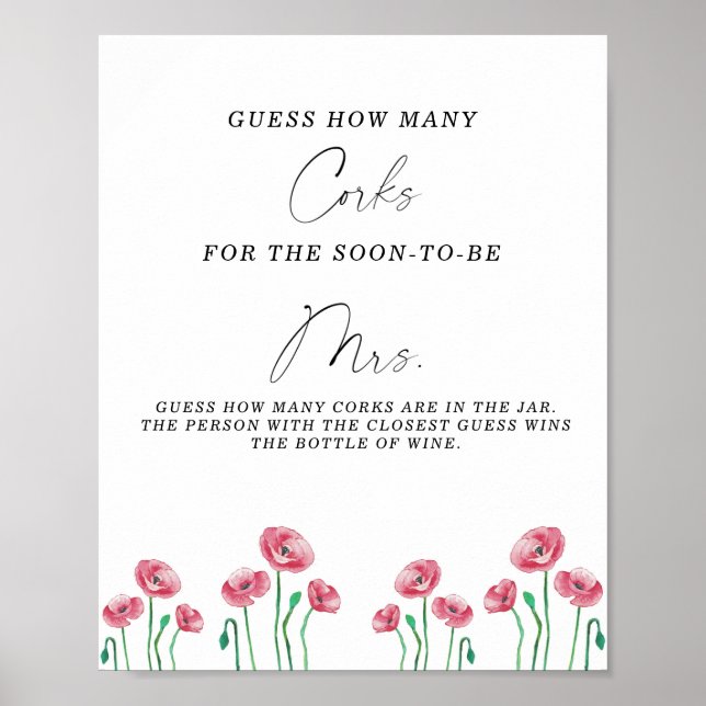 Chá de panela adivinha quantos Poster de Corks (Frente)