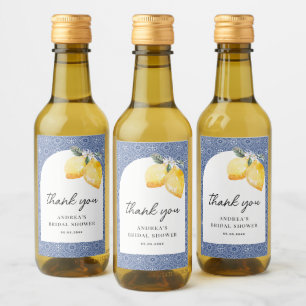 Chá de panela Azul e Floral Italiano Obrigado