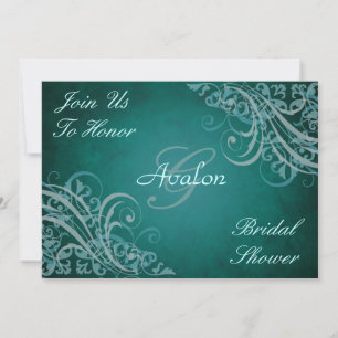 Chá de panela Barroco Sujeira Convite Teal