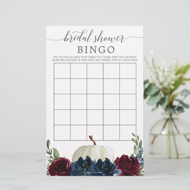 Chá de panela Bingo Game Burgundy Marinho Pumpkin (Em pé/Frente)