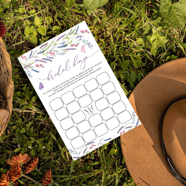 Chá de panela Bingo Jogo Lavanda Roxo Floral (Criador carregado)